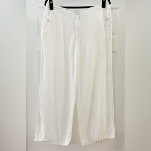 Chico’s Linen Wide Leg Palazzo pants White sz 1.5 Medium